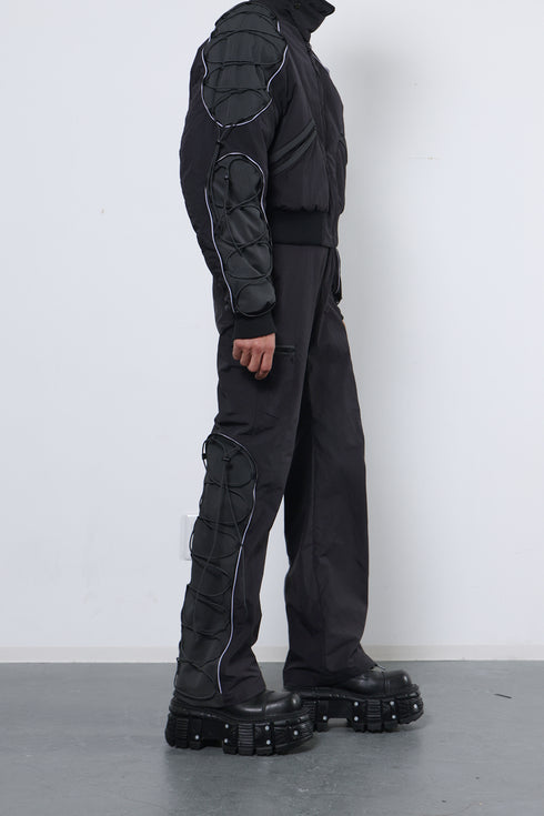 CODE MAZE ECO FABRIC BOMBER JACKET -BLACK (BAMBOO CHARCOAL)-